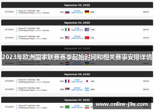 2023年欧洲国家联赛赛季起始时间和相关赛事安排详情 2023年欧洲国家联赛赛季起始时间和相关赛事安排详情